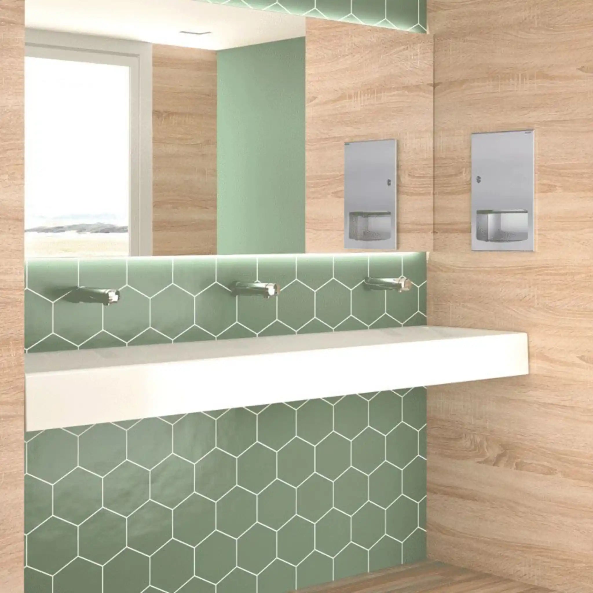 Delabie MINERALCAST Wash Trough mounted on the wall