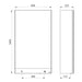 An image showing the technical drawings for the Delabie Mirror Cabinet 3 in 1 600mm 
