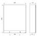 An image showing the technical drawings for the Delabie Mirror Cabinet 3 in 1 800mm 