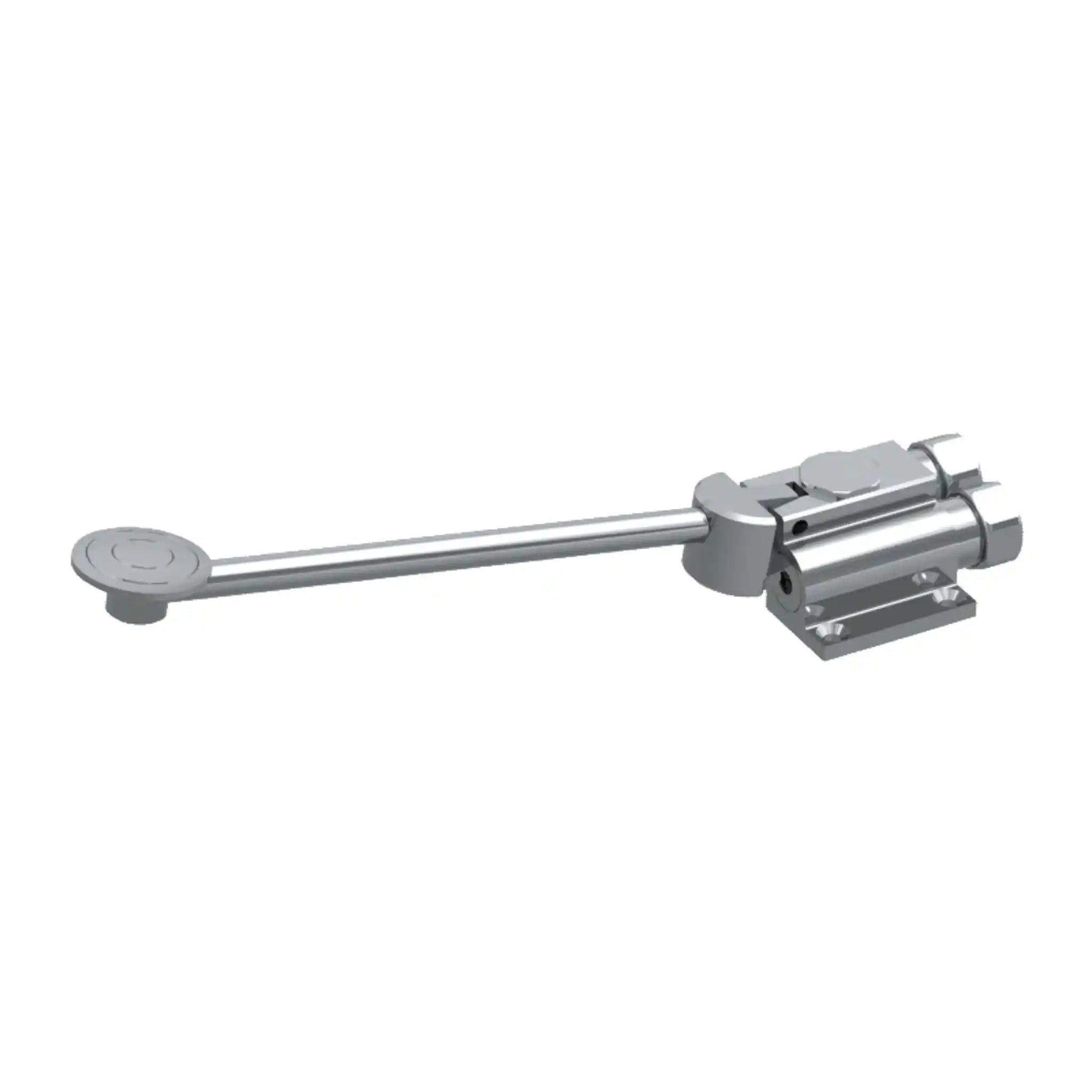 Delabie Monofoot Foot Operated Valve floor-mounted unit with metal pedal control and stud nut Ø14mm connection, compact vertical body design 