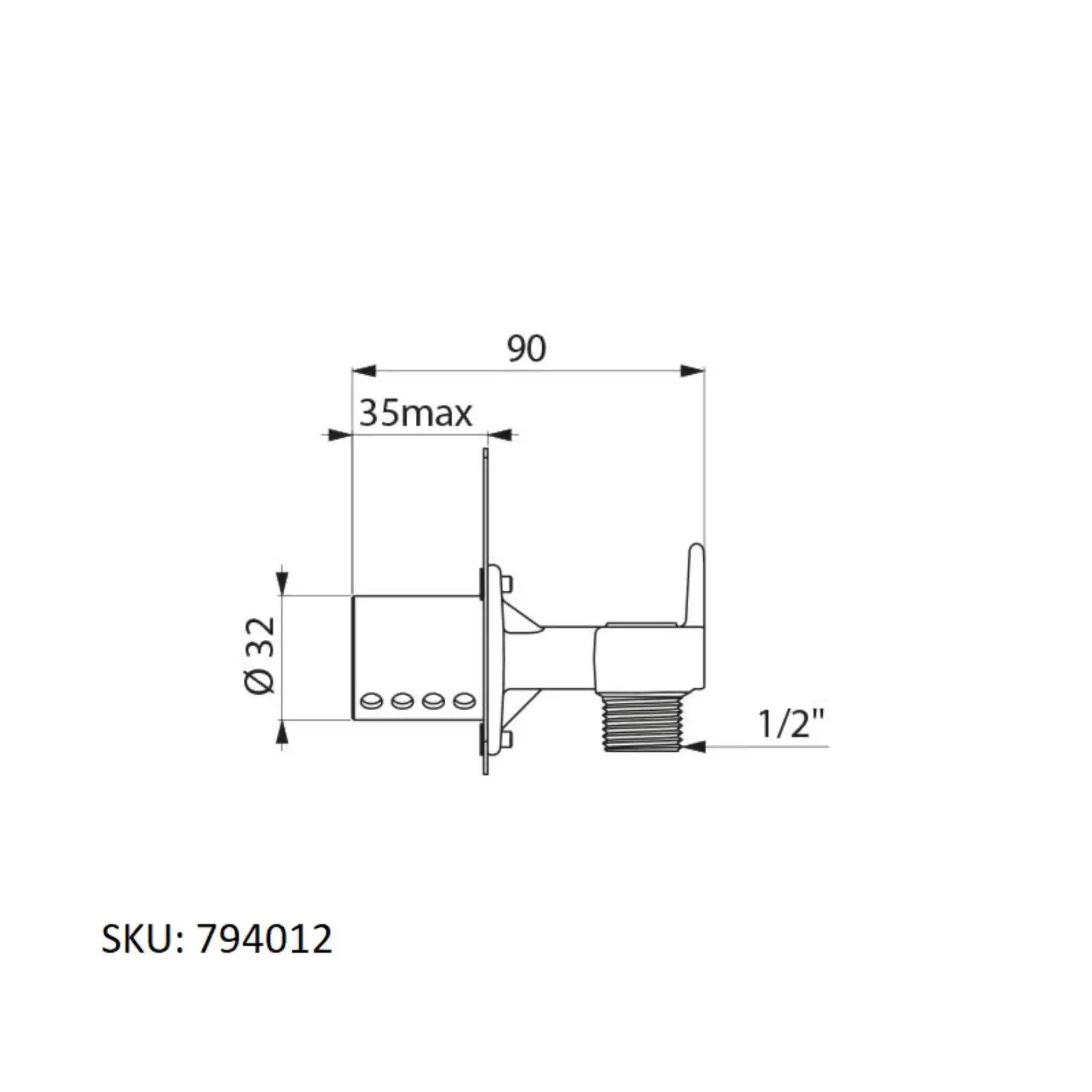 A image showing the technical drawings for the Delabie Nanny Joint