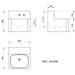 A image showing the technical drawings for the Delabie TEK Vandal Resistant Washbasin Front Install Single Electronic Sensor
