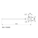 An image showing the technical drawings for the Delabie Tempogenou Knee Operated Basin Valve Straight Inline Inlet Stud Nut
