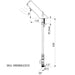 A image showing the technical drawings for the Delabie Tempomatic Mix 4 Battery Copper Tails Deck Mounted Standard