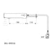A image showing the technical drawings for the Delabie Tempomatic Mix 4 Battery Cross Wall 190mm