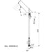 A image showing the technical drawings for the Delabie Tempomatic Mix 4 Battery Deck Mounted Standard