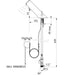 A image showing the technical drawings for the Delabie Tempomatic Mix 4 Mains Deck Mounted Standard