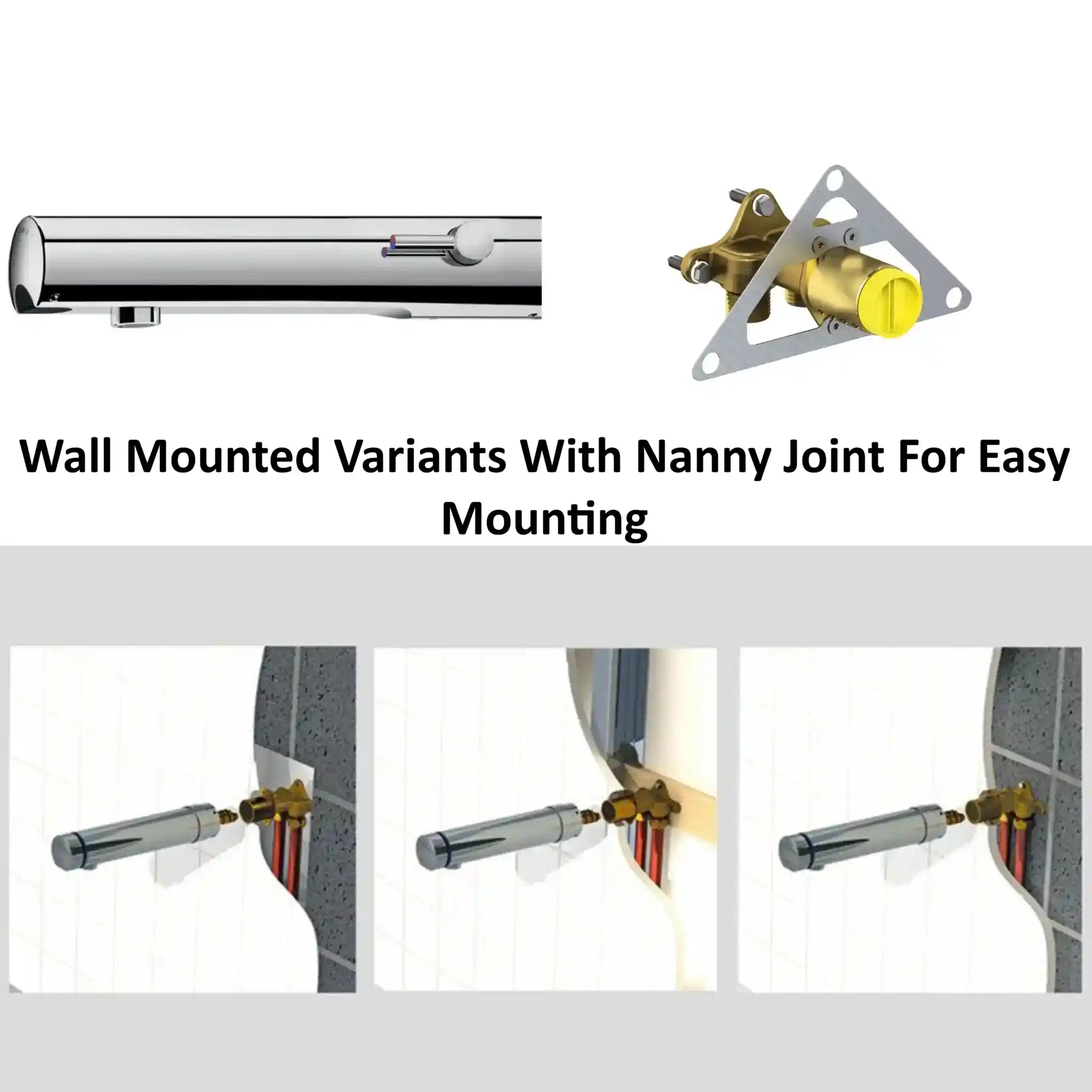 A image showing the Delabie Tempomatic Mix 4 Wall Mounted Version With Nanny Joints For Easy Mounting