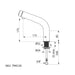 A image showing the technical drawings for the Delabie Tempomix 3 Deck Mounted Tap Chrome Plated 175mm Without AB