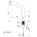A image showing the technical drawings for the Delabie Tempomix 3 Deck Mounted Tap Chrome Plated 255mm Without AB