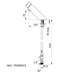 A image showing the technical drawings for the Delabie Tempomix 3 Deck Mounted Tap Chrome Plated 70mm Without AB