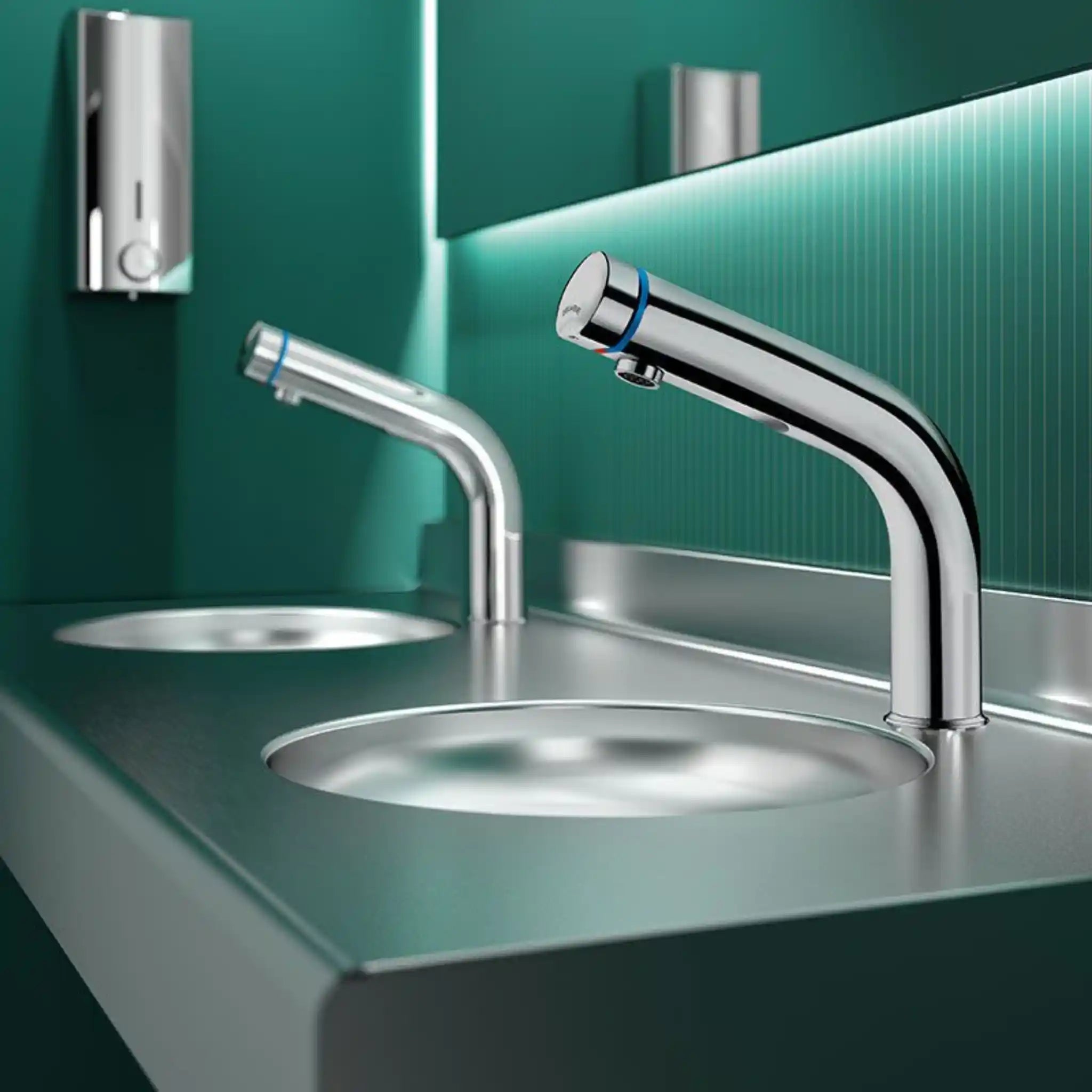 Tempomix 3 Deck Mounted Tap Chrome Plated in Washroom