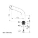 A image showing the technical drawings for the Delabie Tempomix 3 Deck Mounted Tap Satin 175mm Without AB