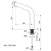 A image showing the technical drawings for the Delabie Tempomix 3 Deck Mounted Tap Satin 255mm Without AB