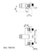 A image showing the technical drawings for the Delabie Tempomix 3 Wall Mounted Basin Mixer No Spout Length Fixed
