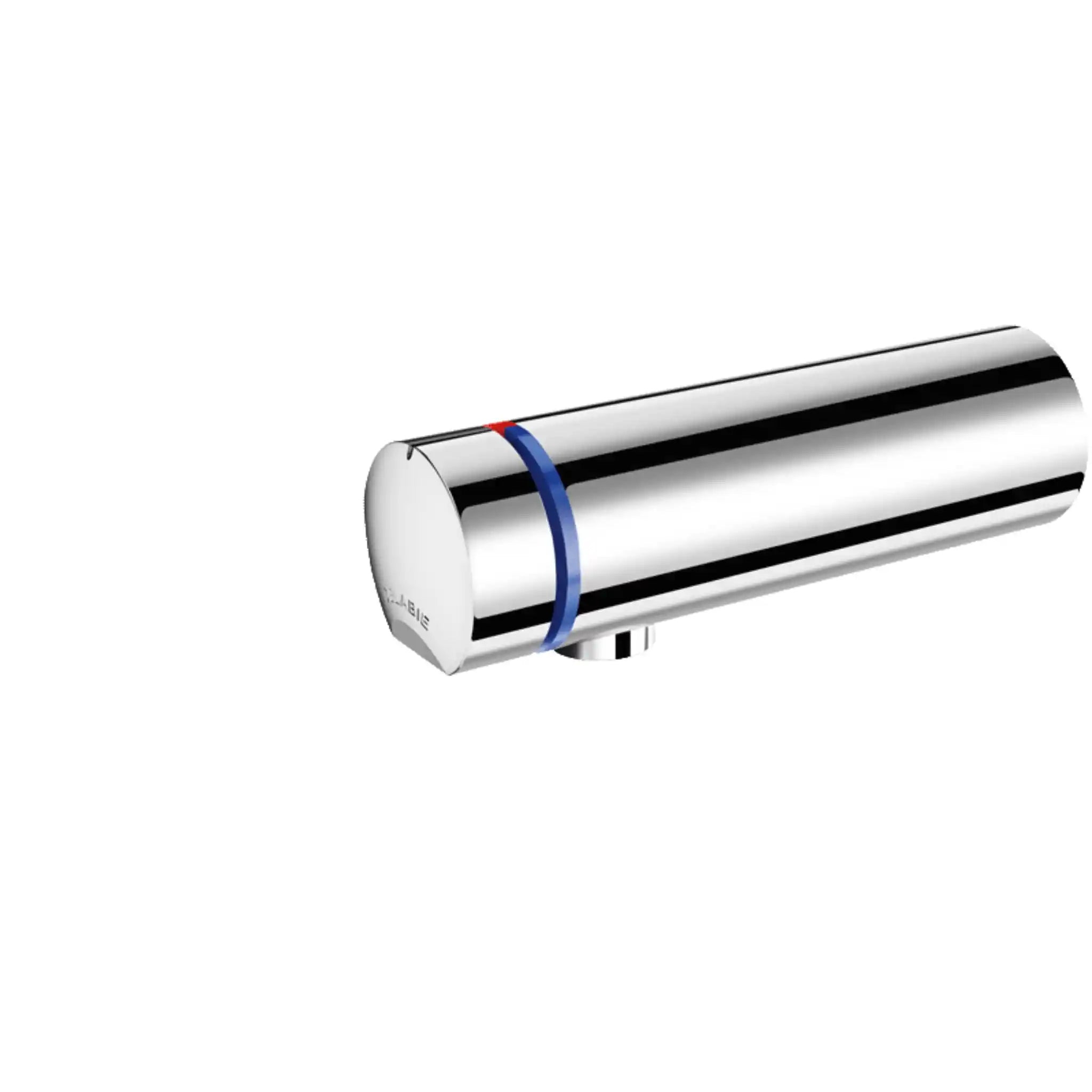 An image of Delabie Tempomix 3 wall-mounted tap, chrome plated 110mm, straight spout, polished reflective finish