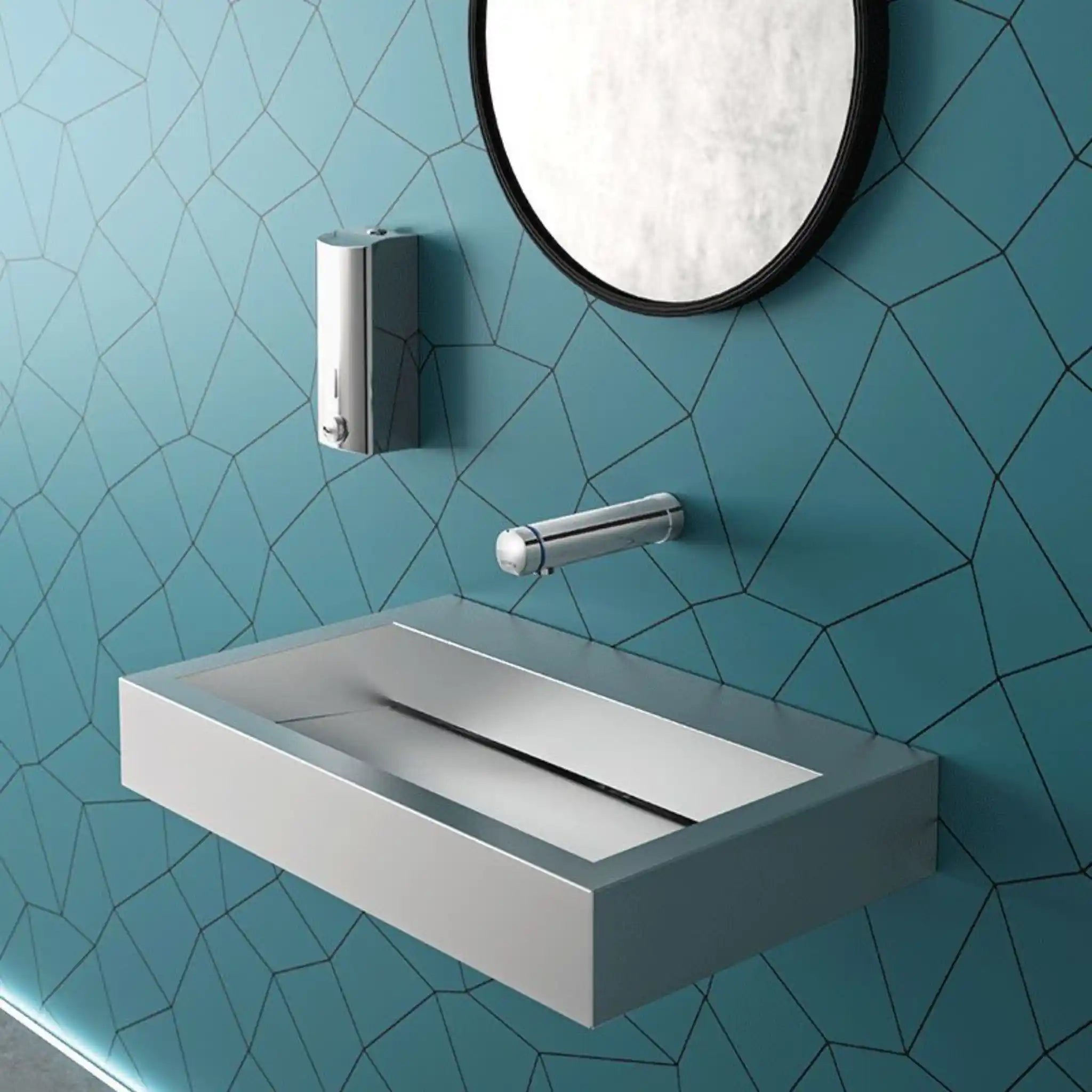 An image of Tempomix 3 Wall Mounted Tap 190mm Chrome Plated in Washroom