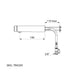 A image showing the technical drawings for the Delabie Tempomix 3 Wall Mounted Tap Cross Wall 190mm