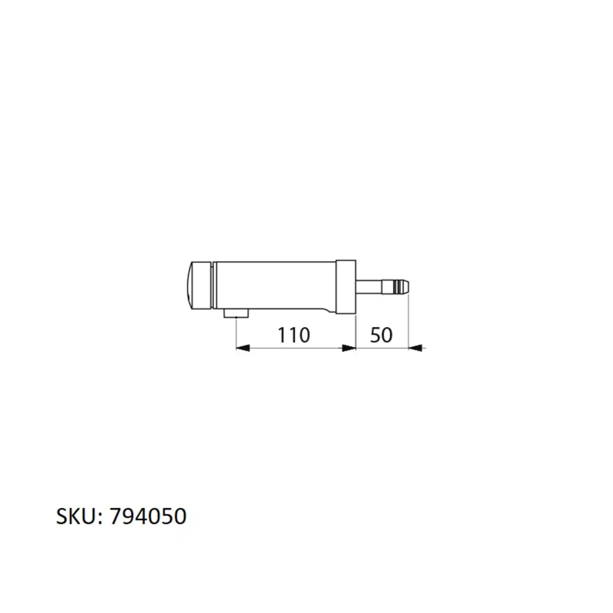 A image showing the technical drawings for the Delabie Tempomix 3 Wall Mounted Tap Wall Mounted 110mm