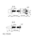 A image showing the technical drawings for the Delabie Tempomix Cross Wall Vandal Proof Mixer Standard Back Nut