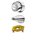 An image of Delabie Tempomix Cross Wall Vandal Proof Mixer, chrome-plated solid brass basin mixer with single metal control, cross wall alignment, polished chrome surface with Back-nut, rough brass F1/2" fitting, reinforced clamp, three stainless steel screws