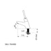 An image showing the technical drawings for the Delabie Tempostop 2 Lever Operated Reinforced Back Nut Screws