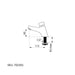 An image showing the technical drawings for the Delabie Tempostop 2 Push Button Reinforced Back Nut Screws With AB