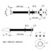 An image showing the technical drawings for the Delabie Tempostop Cross Wall Tap One Control with Reinforced Back Nut Screws