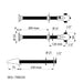 An image showing the technical drawings for the Delabie Tempostop Cross Wall Tap Two Control Standard Back Nut