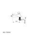 An image showing the technical drawings for the Delabie Tempostop Push Button Reinforced Back Nut Screws With AB