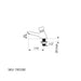 An image showing the technical drawings for the Delabie Tempostop Push Button Standard Back Nut Without AB