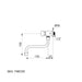 An image showing the technical drawings for the Delabie Tempostop Swivelling Wall Mounted Tap