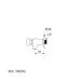 An image showing the technical drawings for the Delabie Tempostop Wall Mounted Tap Push Button Wall Plate