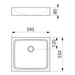 A image showing the technical drawings for the Delabie UNITO Washbasin without a tap hole