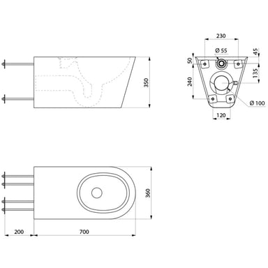 A Technical Drawings for Delabie Vandal Resistant 700 S TC WC