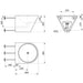 A Technical Drawings for Delabie Vandal Resistant BOB Washbasin Through Wall Installation