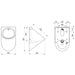 A Technical Drawings for Delabie Vandal Resistant Delta Urinal Through Wall Installation