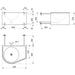 A Technical Drawings for Delabie Vandal Resistant Duo S TC Washbasin Basin On Left Side