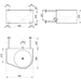 A Technical Drawings for Delabie Vandal Resistant Duo S TC Washbasin Basin On Right Side