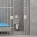 Wall-mounted Delabie Wall Hung S 21 TC Through Wall WC toilet in a prison cell