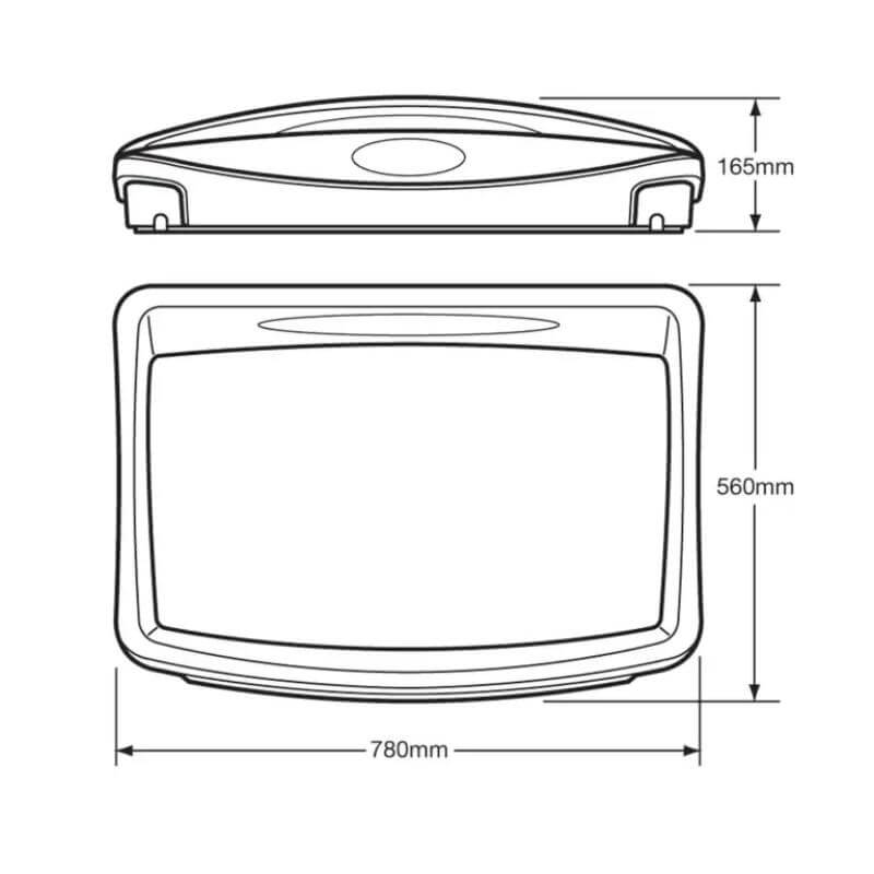 Dolphin Counter Mounted Changing Table drawing