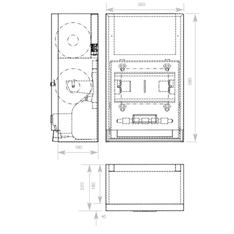 Dolphin Prestige Large Paper Towel Dispenser drawing