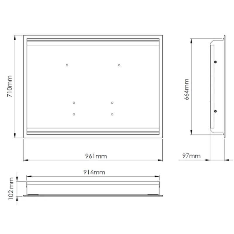 Dolphin Recessed Horizontal Steel Clad Baby Change Unit drawing
