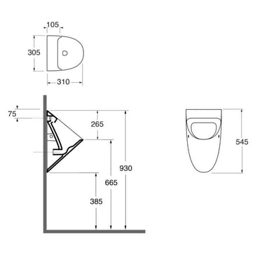 Dolphin Urinal Drawing