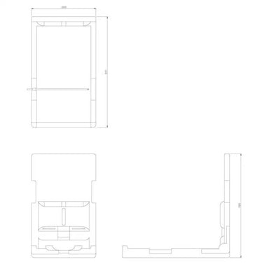 Dolphin Wall Mounted Vertical Changing Table drawing