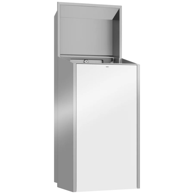 EXOS605EW White Exos Semi-Recessed 30 Litre Waste Bin