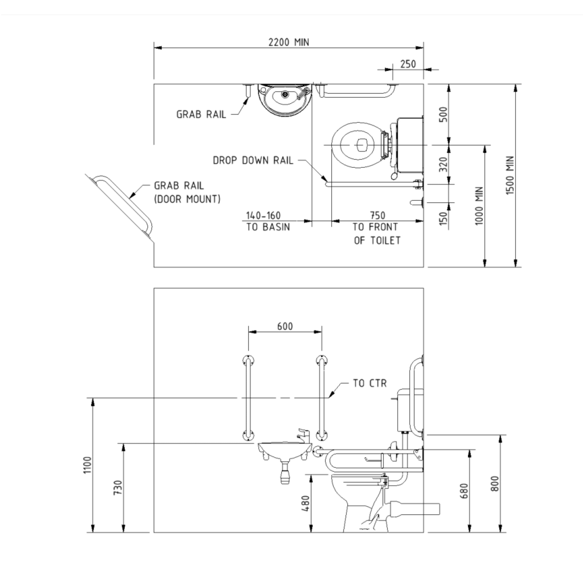A image showing the technical drawing for the Fitzroy Of London DM215K/1TH Doc M Pack
