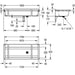 KWC DVS 1800mm No Tap Deck & Hole Planox Washtroughs Drawing
