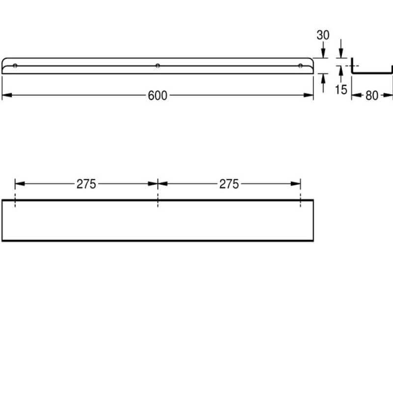 KWC DVS 600mm Heavy Duty Storage Shelf Drawing