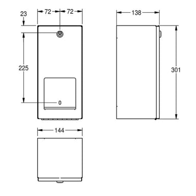 KWC DVS Double Toilet Roll Holder Drawing